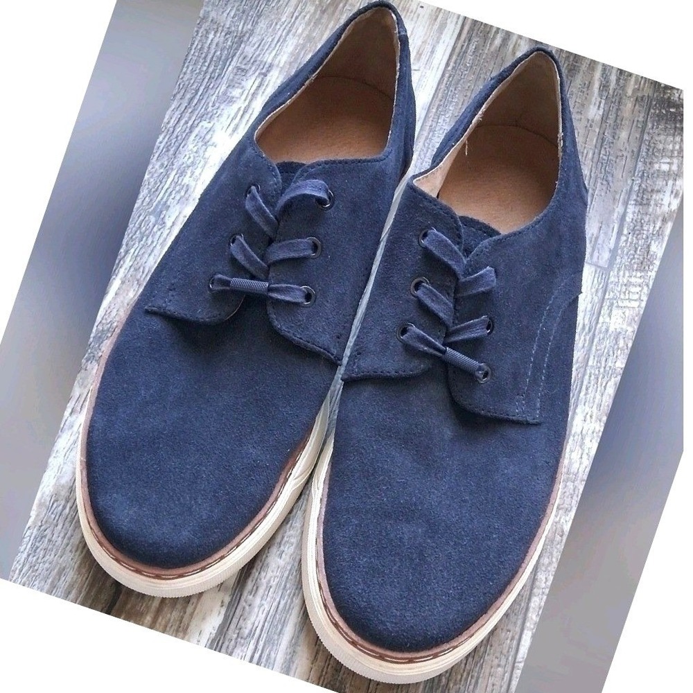 Andrew Marc Edison Men's 9 Navy Suede Derby Sneakers Casual Lace Up Comfort Shoe